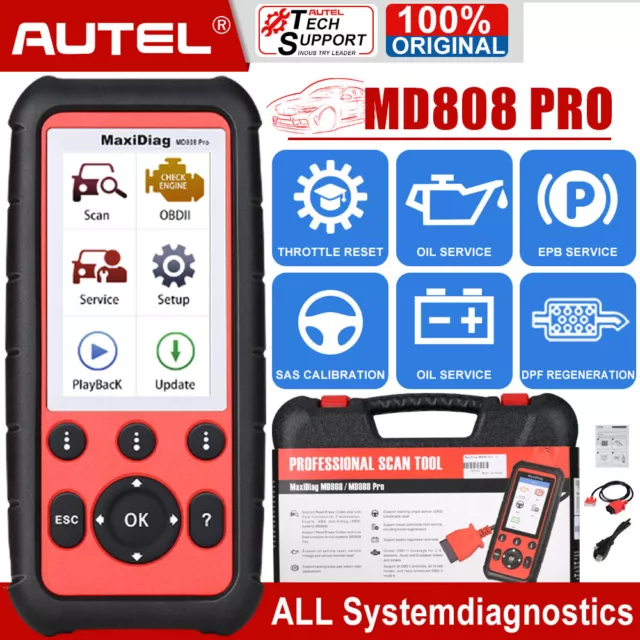 Autel MD808 PRO Code Reader OBD2 All System Scanner Diagnostic ABS SRS EPB SAS