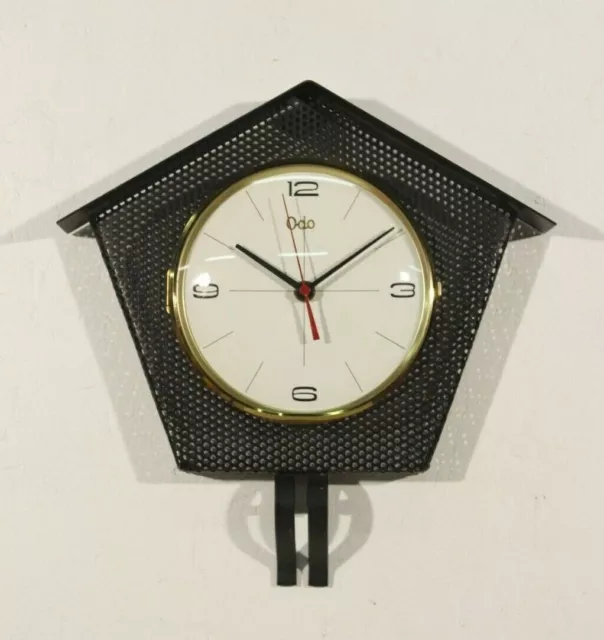 Odo France - Orologio da parete vintage a pendolo in ferro battuto e...
