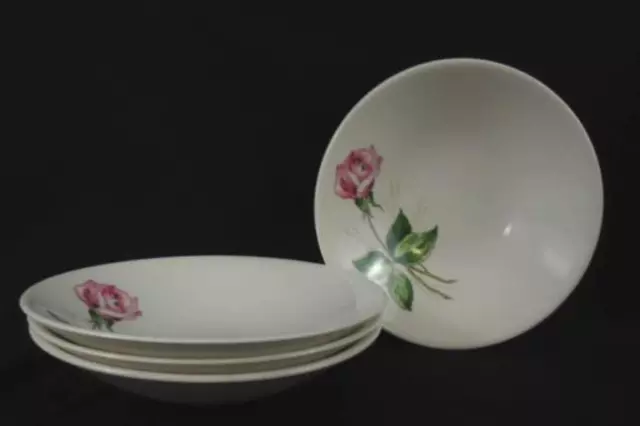 Lot Of 4 Vintage Knowles Tea Rose Porcelain Fruit Bowls X 2240 0 Single Stem