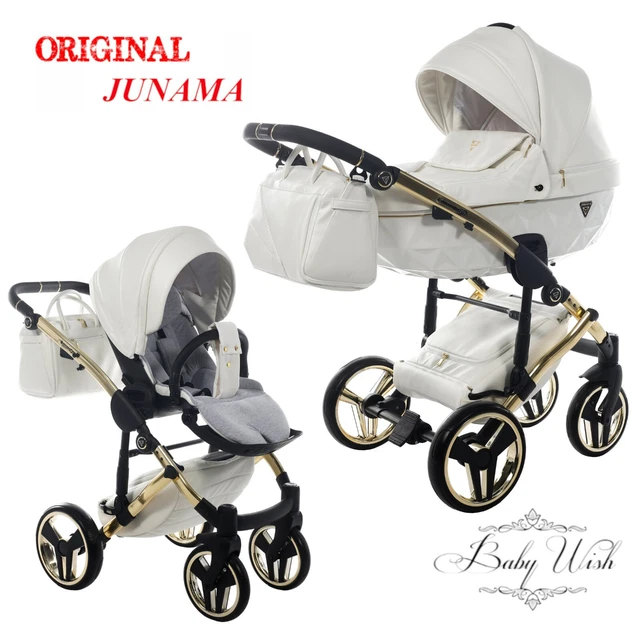 JUNAMA DIAMOND INDIVIDUAL V2  BABY PRAM STROLLER 2in1 CARRYCOT+ PUSHCHAIR