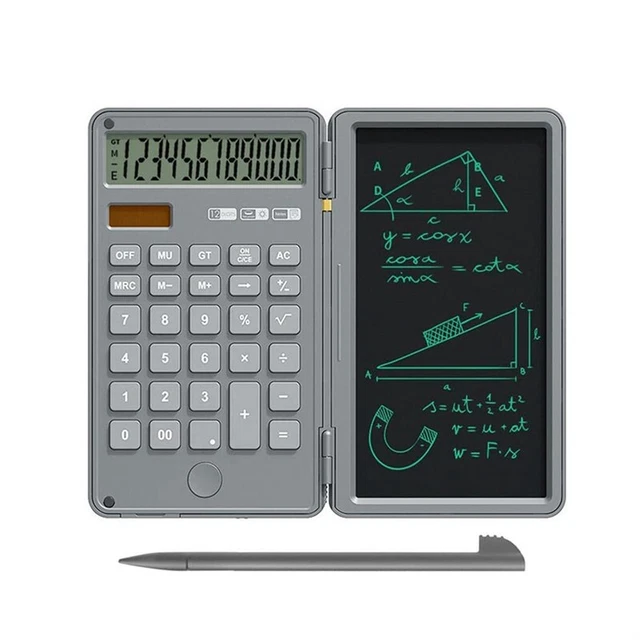 Calculadoras portátiles de 12 dígitos con lápiz óptico calculadora solar para estudiantes Offi D7Y4