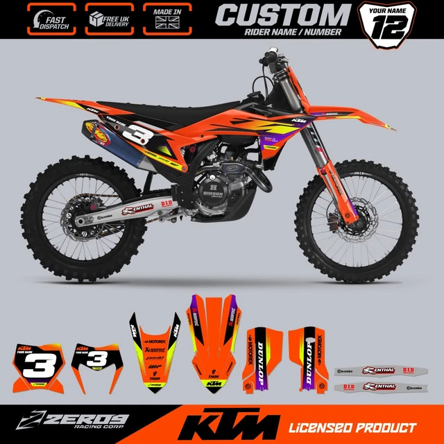 NitroMX Custom Graphic Decal Kit For KTM SX/SXF 125/250/350/450 2011-2012 – Cyan Multicolor Vinyl