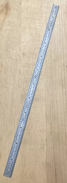 Vintage Cratsman Metal 12" rule Machinist- Carpentry 100ths 10ths 32nd 64th USA