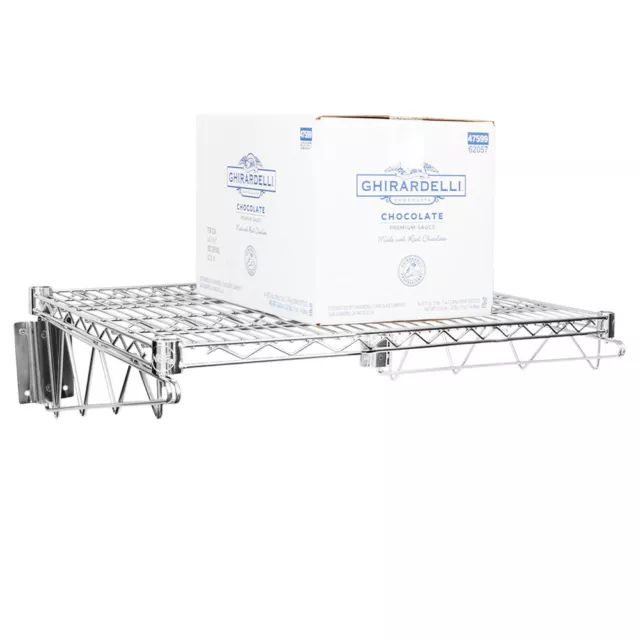24" x 24" Wall Mount Chrome Wire Shelf Rack Commercial Restaurant Pot Pan Pantry