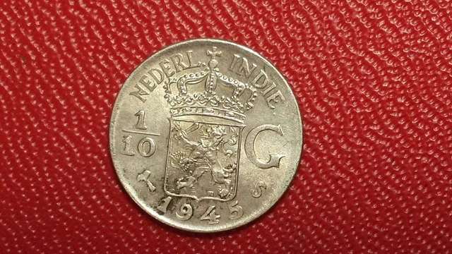 1/10 Gulden 1945 S - Indes néerlandaises - Silver - KM# 318