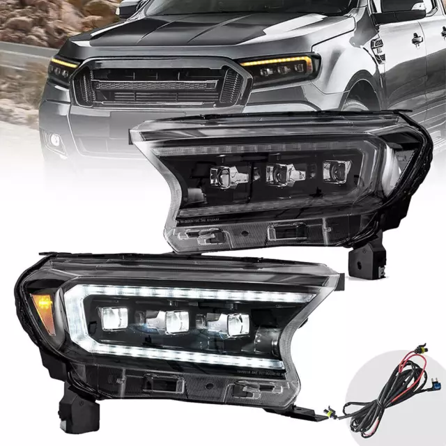 Voll-LED-Scheinwerfer für Ford Ranger (T6) Raptor&Wildtrak 2015-2021 E-MARK Set