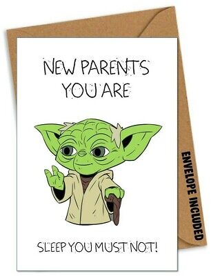 FUNNY New Baby Yoda CARTA BABY SHOWER AMICO Cheeky Baby Boy Girl Star Wars/NF