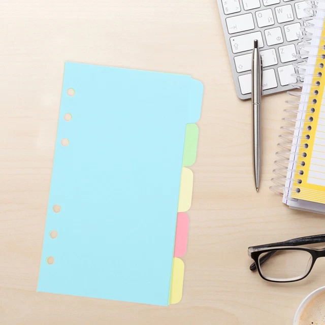 10 SHEETS OFFICE Binder Book Dividers Detachable Binder Tabs Notebook ...