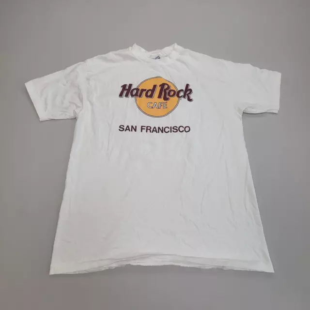 Hard Rock Shirt Adult Extra Large White Cafe San Francisco Outdoors Comfort Mens