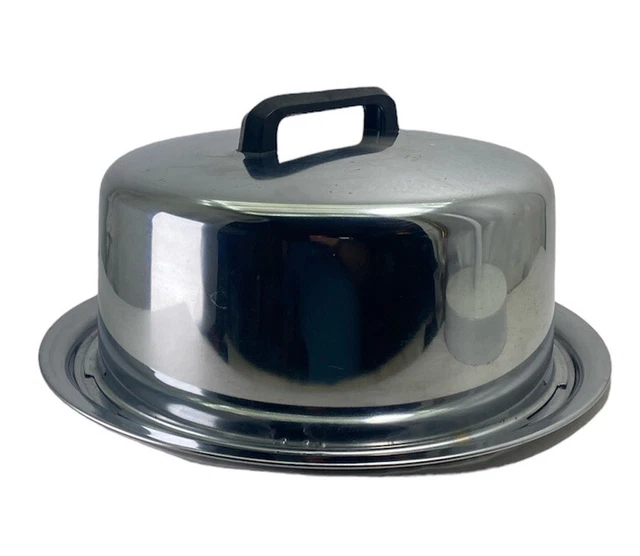 Everedy Chrome Locking Cake Carrier Vintage Midcentury Dessert Holder