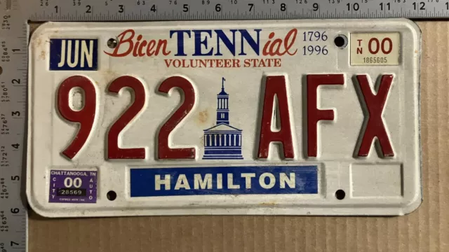 2000 Tennessee license plate 922 AFX YOM DMV Hamilton Ford Chevy Dodge 12141