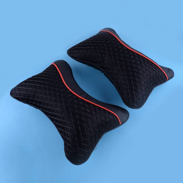 2pcs Car Seat Head Neck Rest Support Cushion Pad HeadRest Pillow Bone Shaped Set