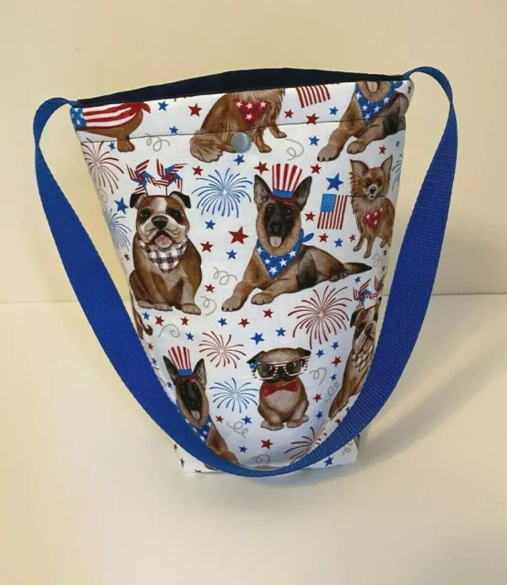 New Tote Purse Bag PATRIOTIC USA Dogs German Shepherd Pug Weenie - Holiday FUN