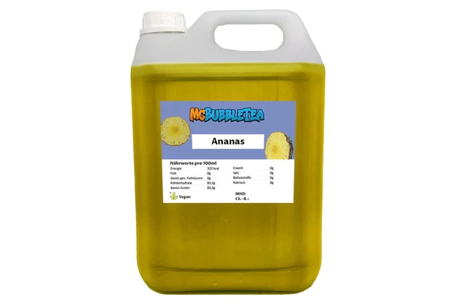 (7,99 EUR/l) Bubble Tea Sirup 5 Liter Ananas Infusion/ Konzentrat- 1:20