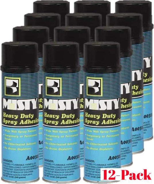 12-Pack Misty  Spray Adhesive Industrial Strength Heavy Duty 12 oz/Each