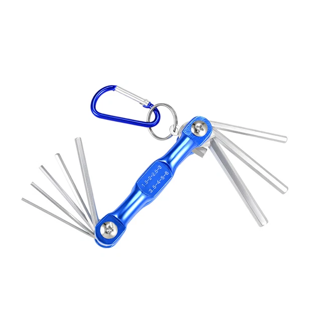 Hex Clé Set, 8 in 1 Plaqué Combinaison Clé for Réparation Bleu(Standard)