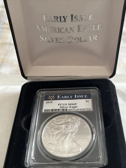 Graded Pcgs Ms 69 2019 999 Silver Eagle With Cert Beautiful Coin