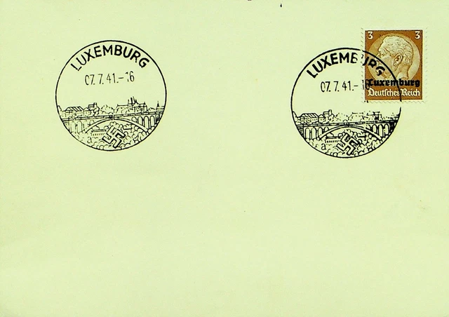 Sephil Deutschland 1941 WWII 3pf Hindenburg W / Luxemburg Ovpt Used Auf Karte