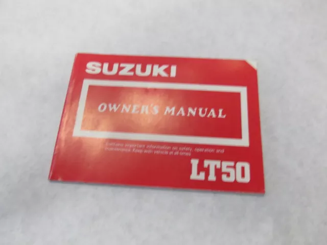 Suzuki Factory Owner's Manual 1987 LT50 99011-04233-03A