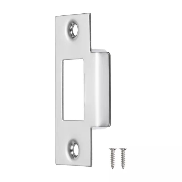 68mm x 39mm 201 Stainless Steel Door Latch Deadbolt Strike Plate, Silver