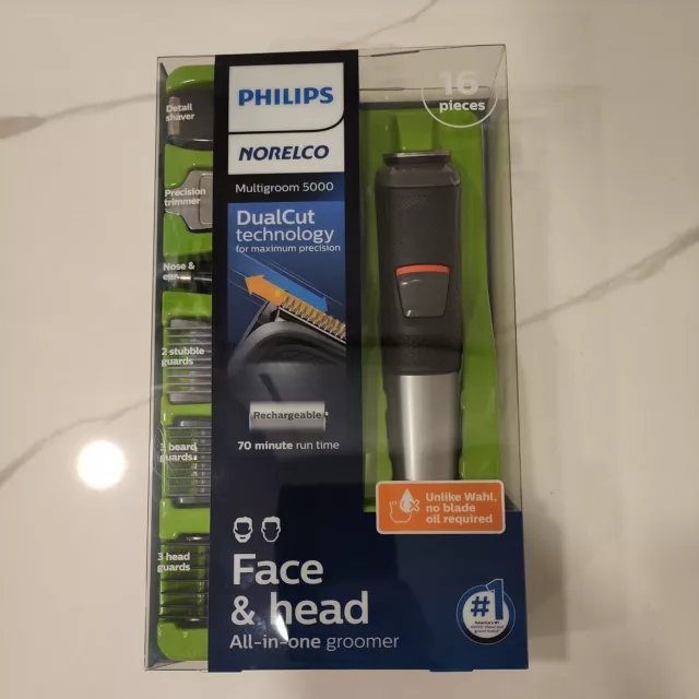 Philips Norelco 16-Pc Multigroom 5000 Face & Head 16 Pc Groomer Brand New !!