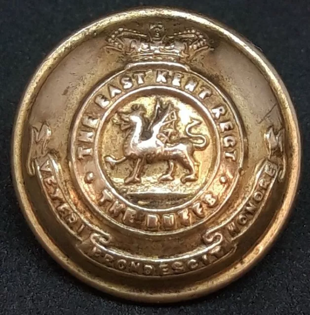 Victorian QVC East Kent Regiment The Buffs Gilt 18mm Button