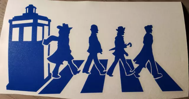 Dr. Who Abbey Road die cut Vinyl car decal sticker Beatles Dr. Who Abbey Road die cut Vinyl car decal sticker Beatles