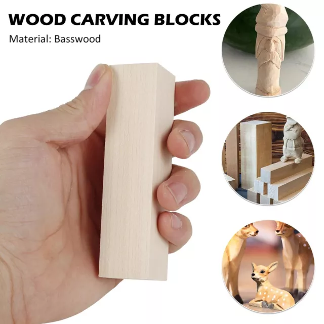 10 PcsBasswood Carving Block Natural Soft Wood Carving Block For Handicraft DIY◎