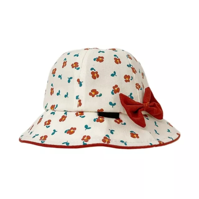 Baby Bucket Hat Toddler Breathable Cotton Hat Floral Bowknot Infant Summer Hat