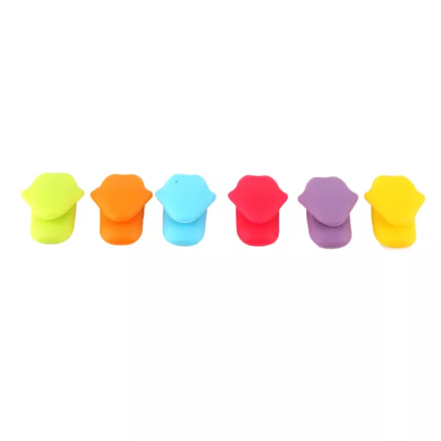 6Pcs Tongue Shape Wine Glass Silicone Label Recognizer Marker Cup Mark ATCR JW