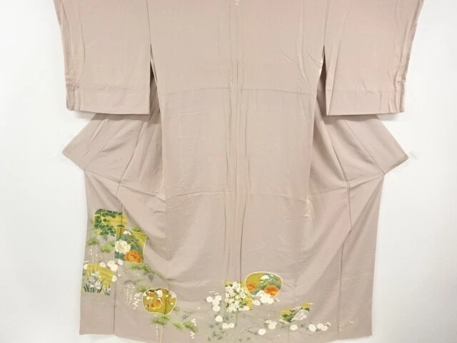 6518177: Japanese Kimono / Vintage Iro-Tomesode / Kinsai / Flower With Birds