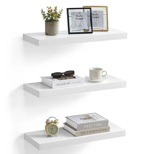 Wall Shelves Set of 3, Floating Shelves, Wall Mounted, 8 x 23.6 x 1.5 Inches,