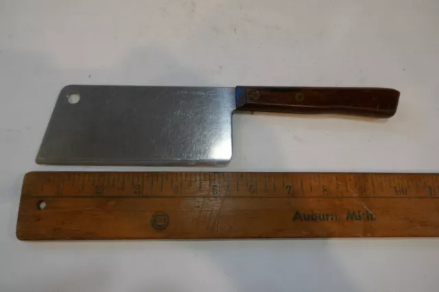 Vintage USA Made   10 Inch Cleaver Knife Chopper Butcher Knife Stainless Steel