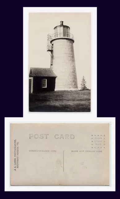 Maine Monhegan Island Lighthouse, J.a. Labbie, Boothbay Harbor, Real Photo