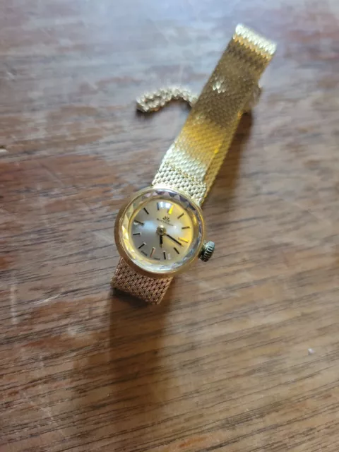 Vintage 18K Yellow Gold CARL BUCHERER 17j Ladies Wristwatch Solid Gold Bracelet
