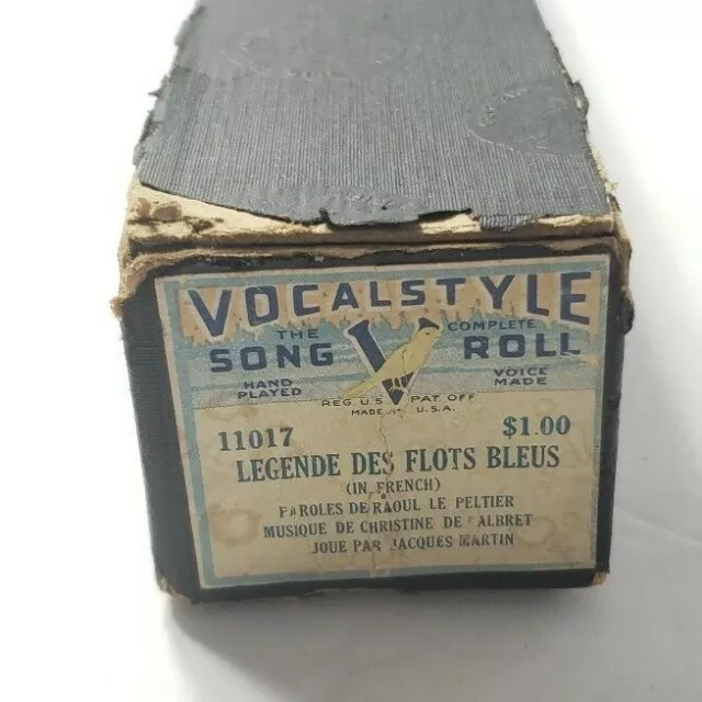 Vocalstyle Player Piano Song Roll Legende Des Flots Bleus 11017 French De Albret