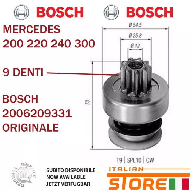 Pour Mercedes 200 220 240 300 Pignon Démarreur Du Moteur BOSCH 2006209331 Orig