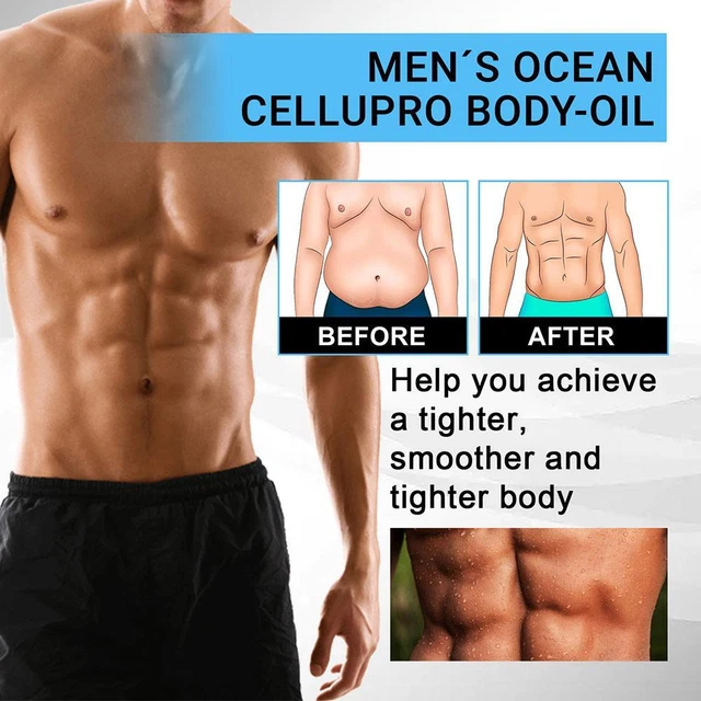 Aceite corporal, aceite de masaje anticelulítico y colágeno Ocean CelluPro para hombre--