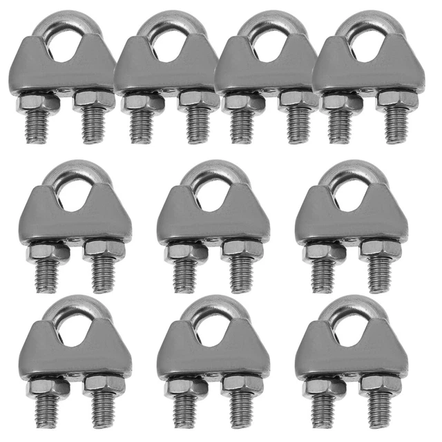 PATIKIL Kit Accessori Per Cavo D'Acciaio 5mm - 6 Morsetti, 6 Occhielli, 6 Manicotti In Alluminio, Acciaio Inox 304