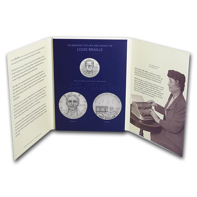 2009-P Louis Braille Education Set $1 Silver Commem BU (Booklet) - SKU #57837