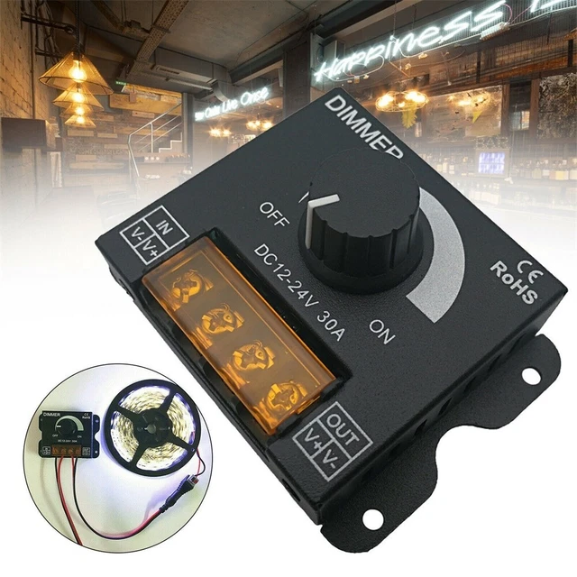 Commutateur pratique variateur bouton contrôleur 30A boîtier aluminium DEL mon