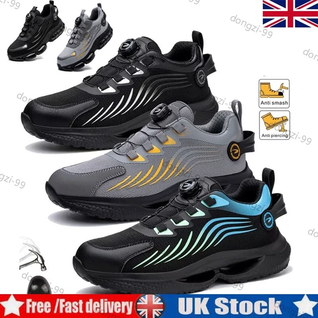 MENS SAFETY TRAINERS Work Shoes Steel Toe Cap Boots Womens Lightweight ...