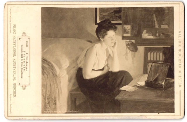 Fotografie Franz Hanfstaengl, München, Gemälde: Träumerei nach A. Ritzberger