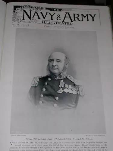 1896 Vice Admiral Sir Alexander Buller Kcb Marineblau & Armee