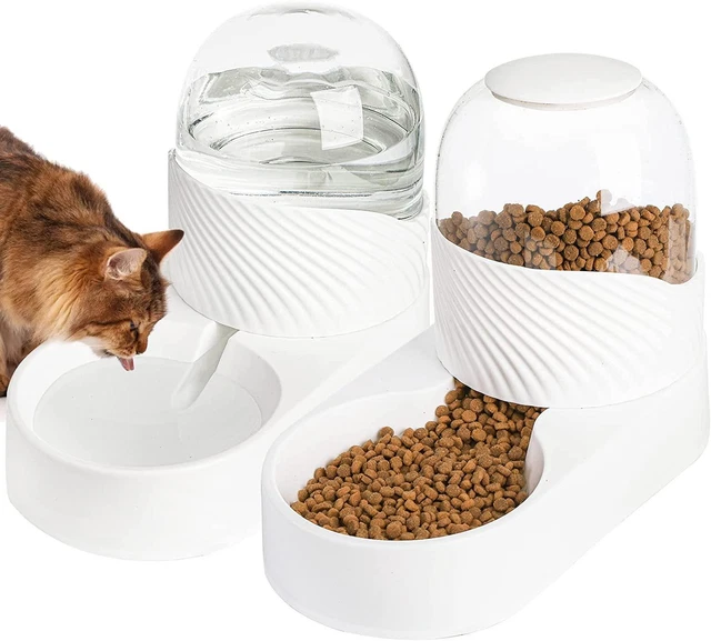 2 PACK AUTOMATIC Cat Feeder Water Dispenser Self Feeding Dog