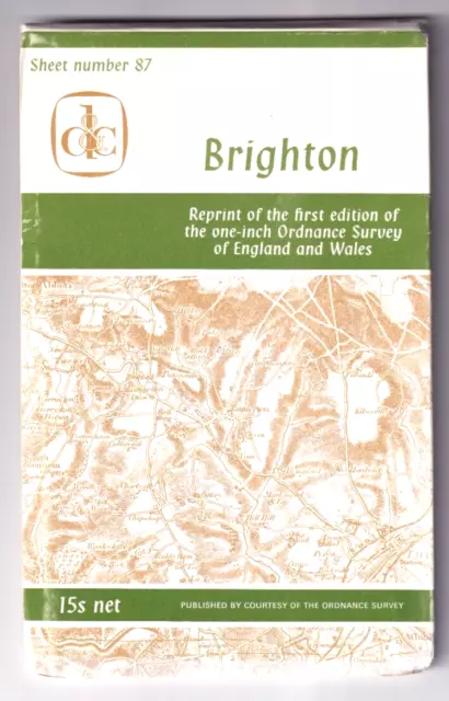 BRIGHTON - Reprint of first edition one inch Ordnance Survey map