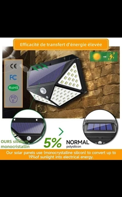 Lot De 3 Lampes Solaires Murales Avec Détecteur De Mouvement - Acier Inox, Lumière Blanche, étanches