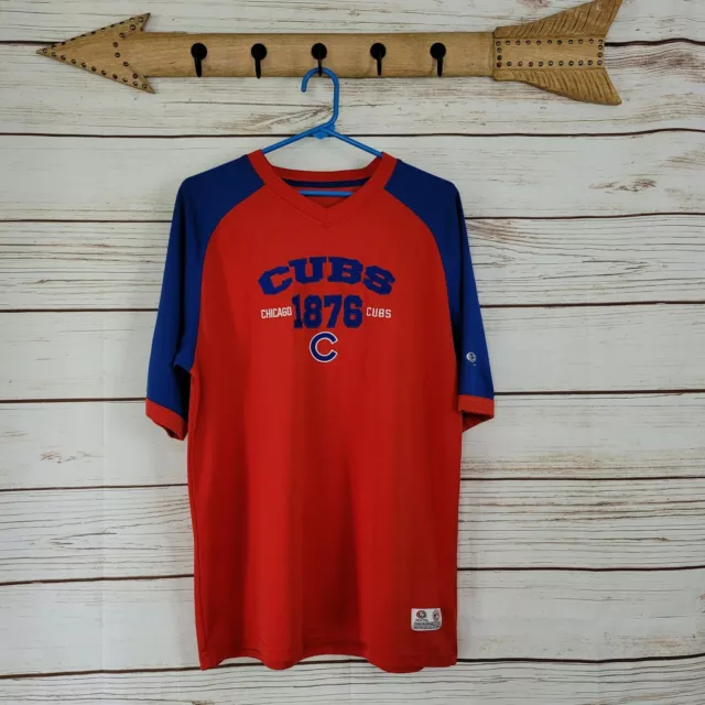True Fan | MLB Baseball Red & Blue Cubs Short Sleeve Jersey Shirt Size Large