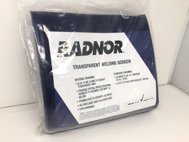 Radnor 64052107 6' X 8' Blue Vinyl Welding Curtain