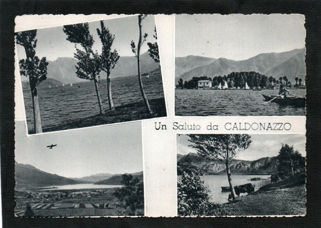 Cartolina Caldonazzo Trento Un Saluto Da Vedutine Fg Vg 1956  Opaca